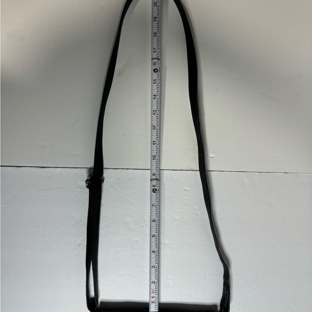 ORIGINAL BREE Black Leather Saddle Crossbody With Adjustable Strap - Picture 9 of 16